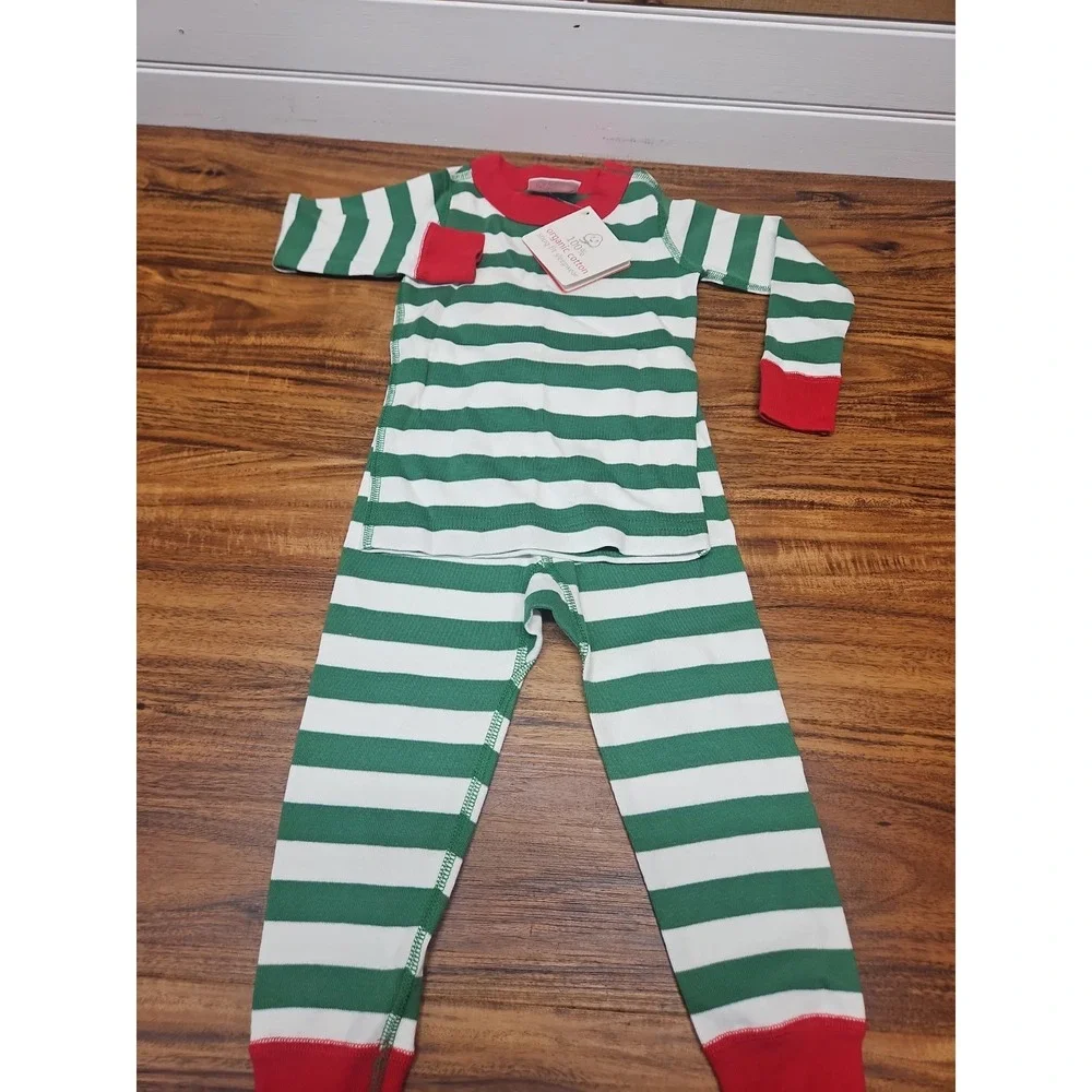 New Hannah Andersson Christmas Striped Pajama 2 Piece 18-24 Month 80cm NWT